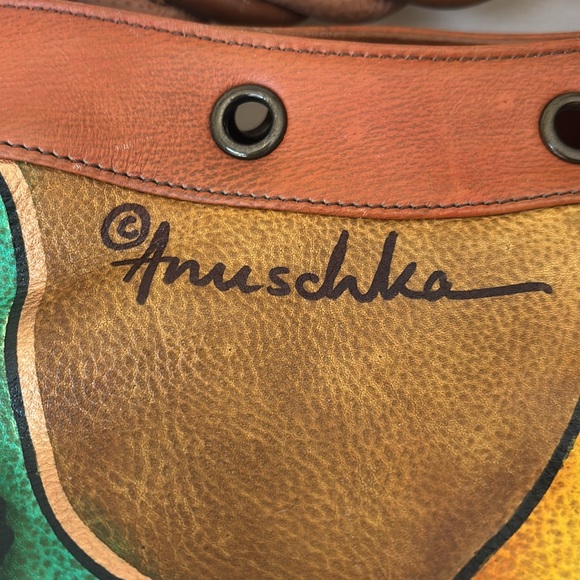 Anuschka Leather Bag with Purple and Brown Details - Picture 3 of 14